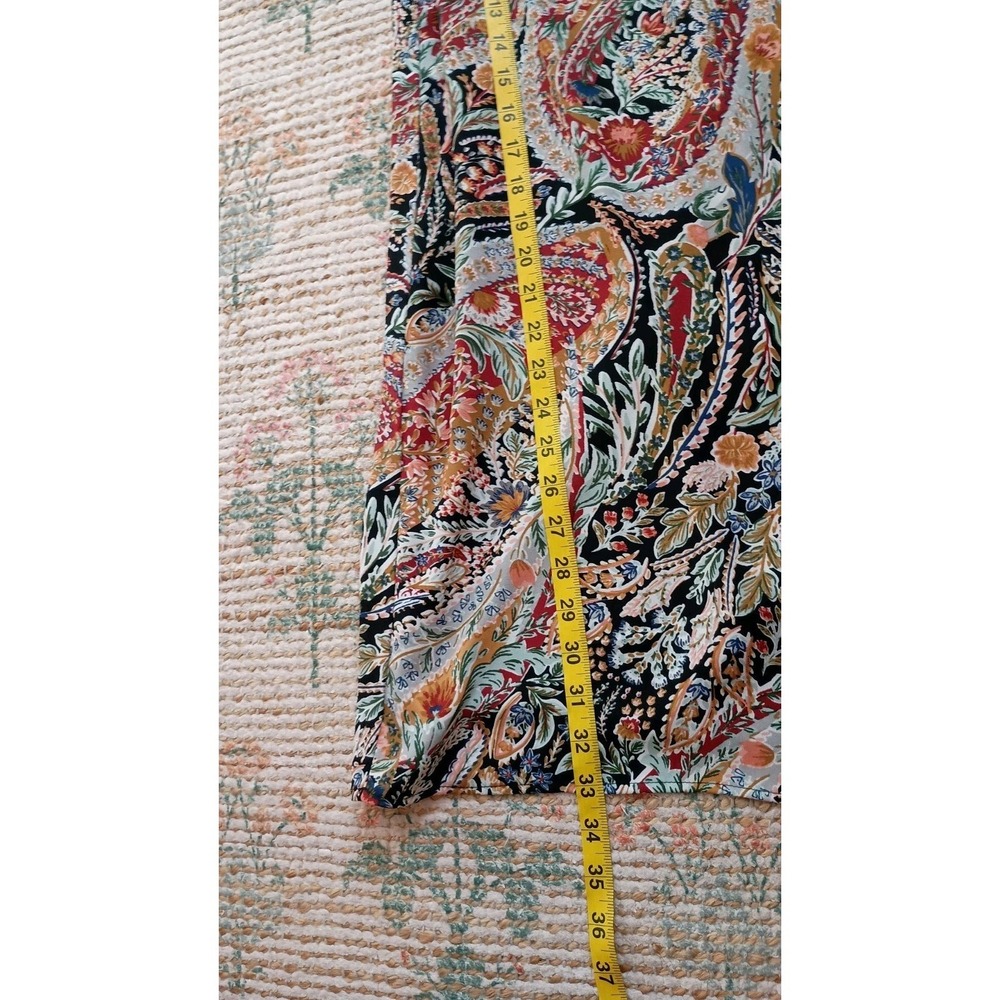 Vince Camuto Paisley Floral Midi Skirt Women's XL Boho Western Charm Lined Flowy - Picture 12 of 12
